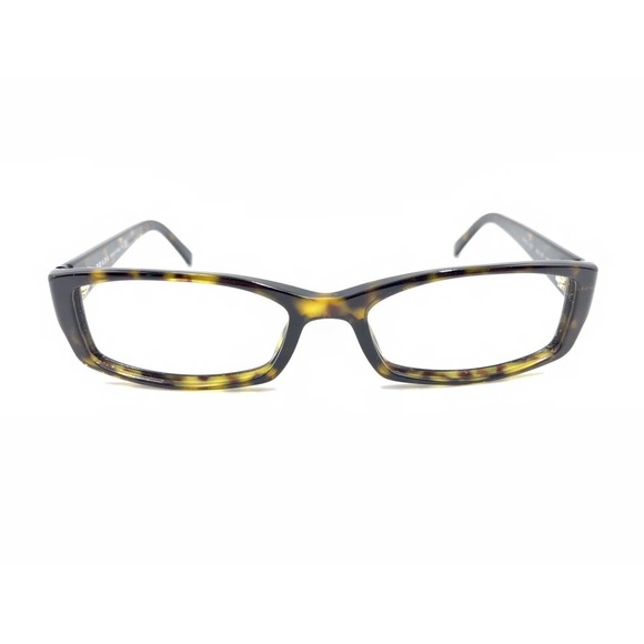 Prada VPR 19L 2AU-1O1 Tortoise Brown Rectangle Eyeglasses Frames 52-16 135 Italy - Picture 6 of 12